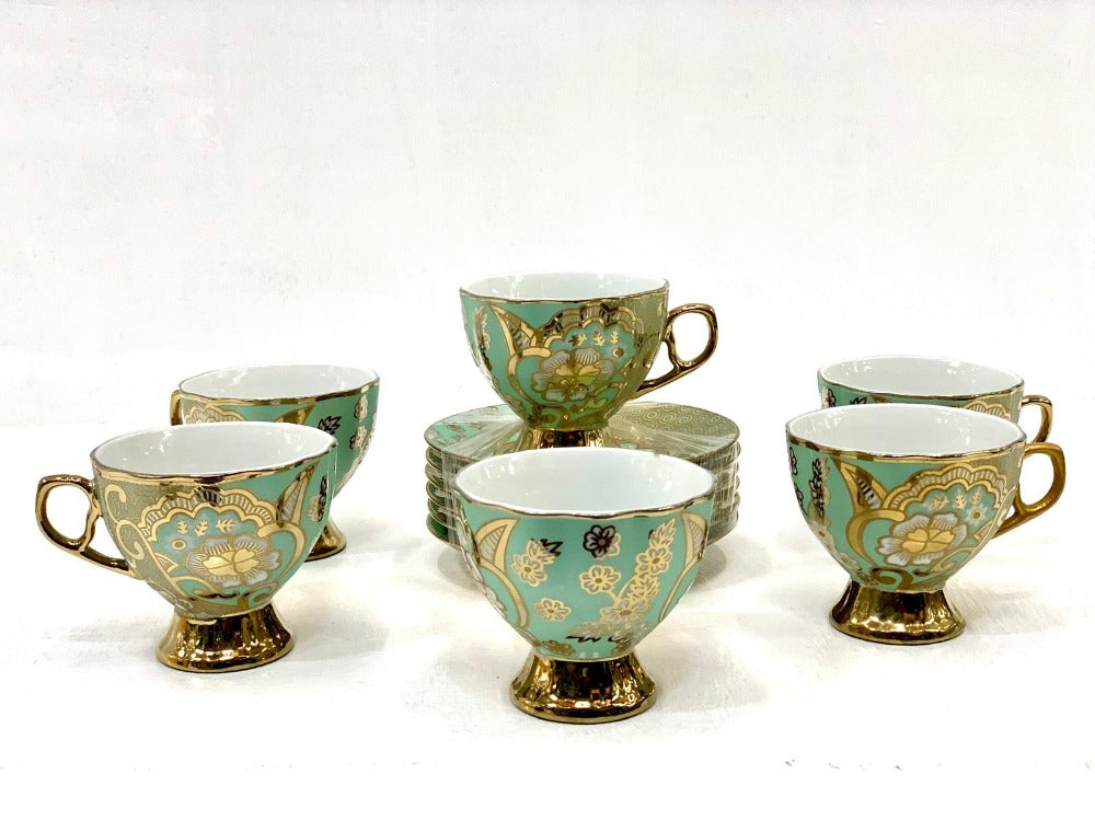 12pc Tea set Green MI-0000XG03 – Mabrouk Imports