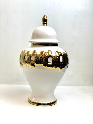 White and Gold Ceramic