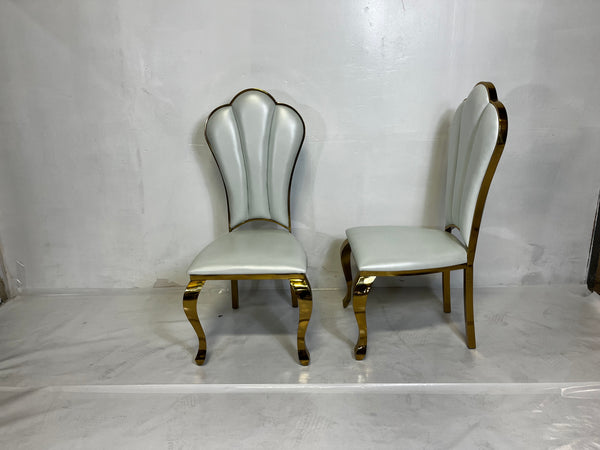 White and Gold Dining Room Chairs