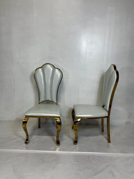 White and Gold Dining Room Chairs