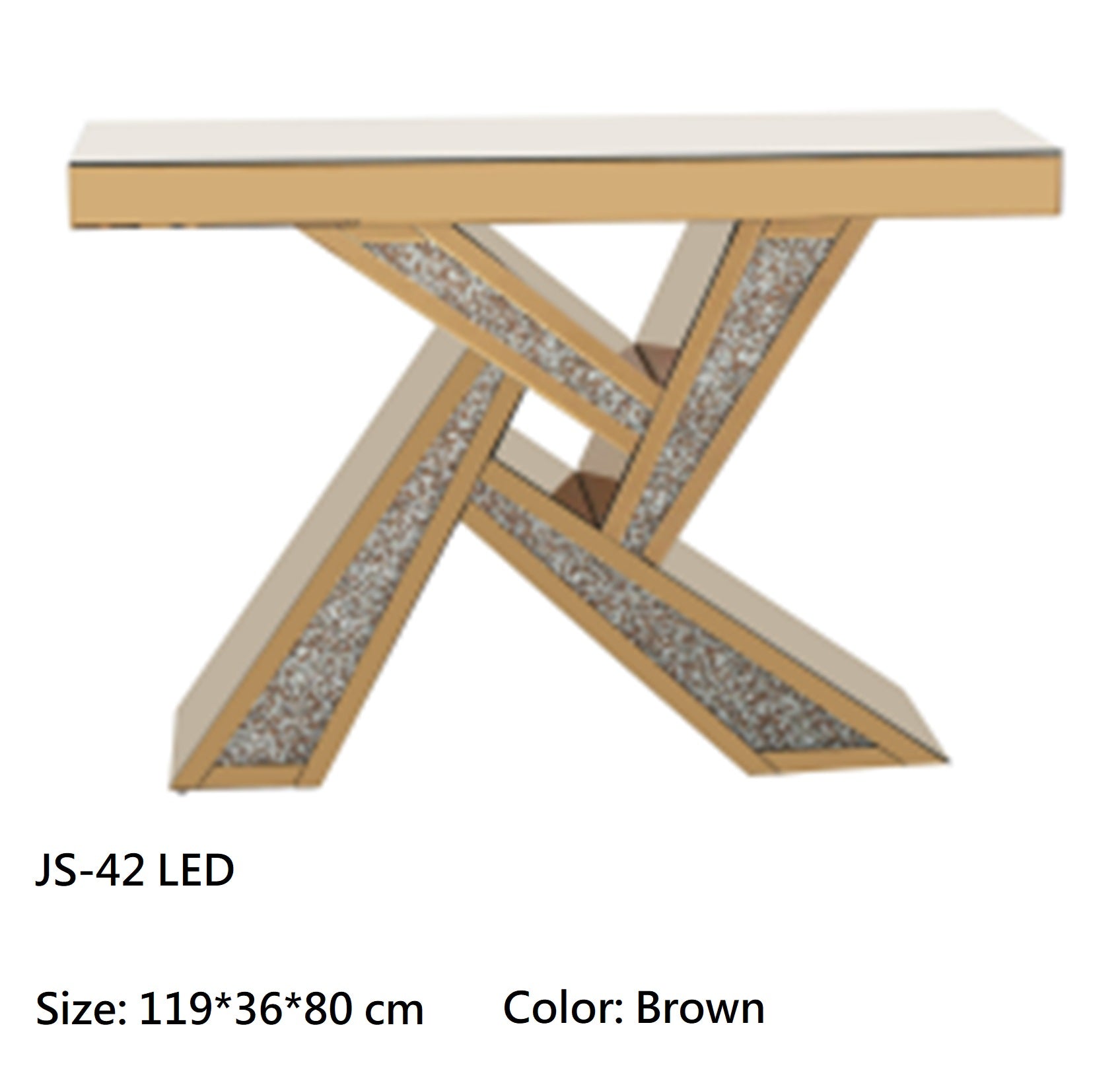 Gold Console Table with LED