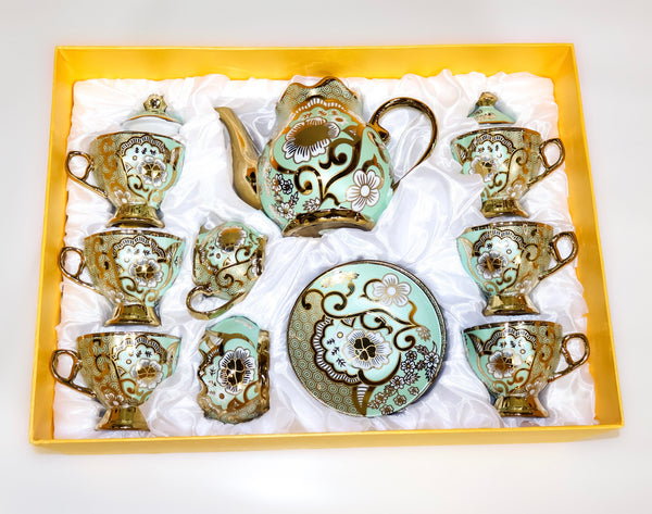 15pc Tea set Green MI-0000T03