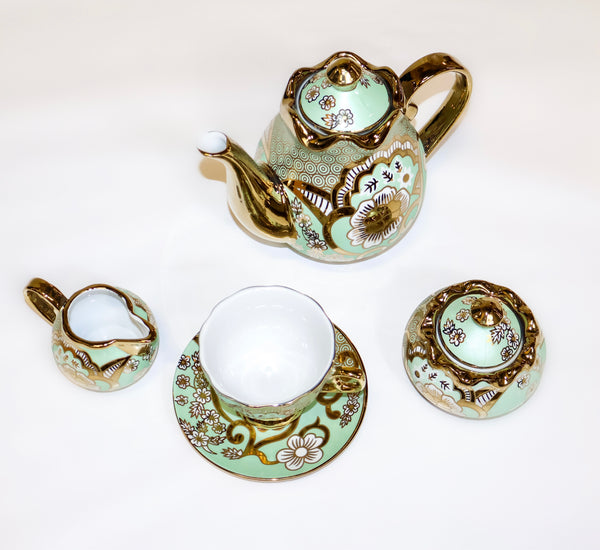 15pc Tea set Green MI-0000T03