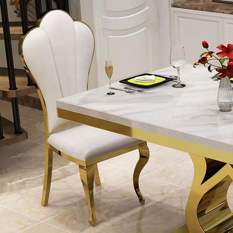 White and Gold Dining Room Chairs