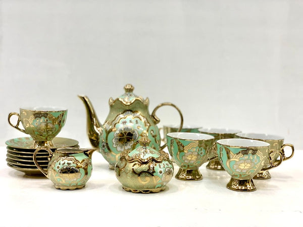 15pc Tea set Green MI-0000T03