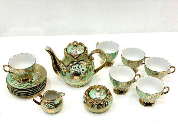 15pc Tea set Green MI-0000T03