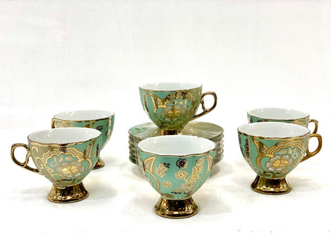 12pc Tea set Green MI-0000XG03