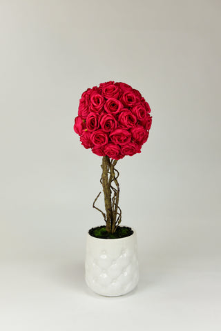 Roses with a White Pot