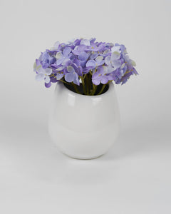 Light Purple Hydrangea with White Pot