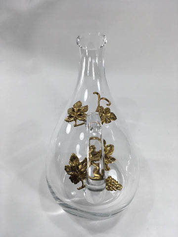 BRASS AND CRYSTAL PITCHER